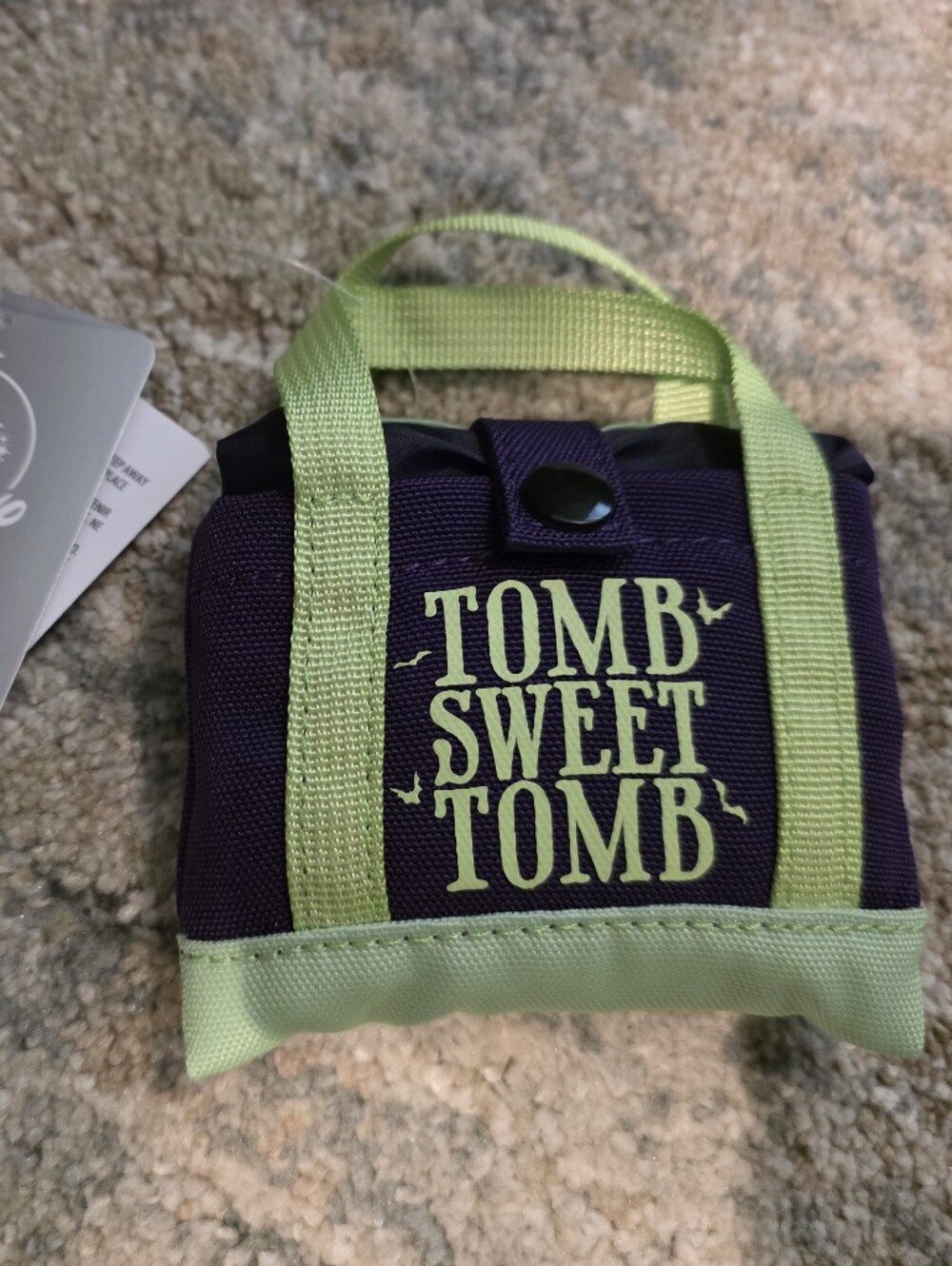 Purple & Lime 'Tomb Sweet Tomb' Mini Canvas Tote Bag With Reusable Bag